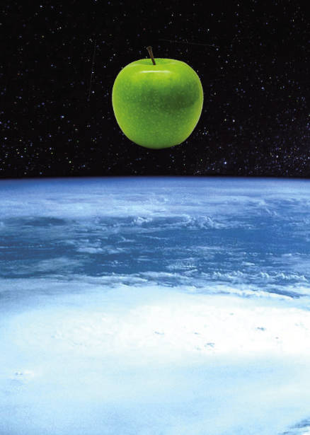 pomme dans l'espace - vue d'artiste